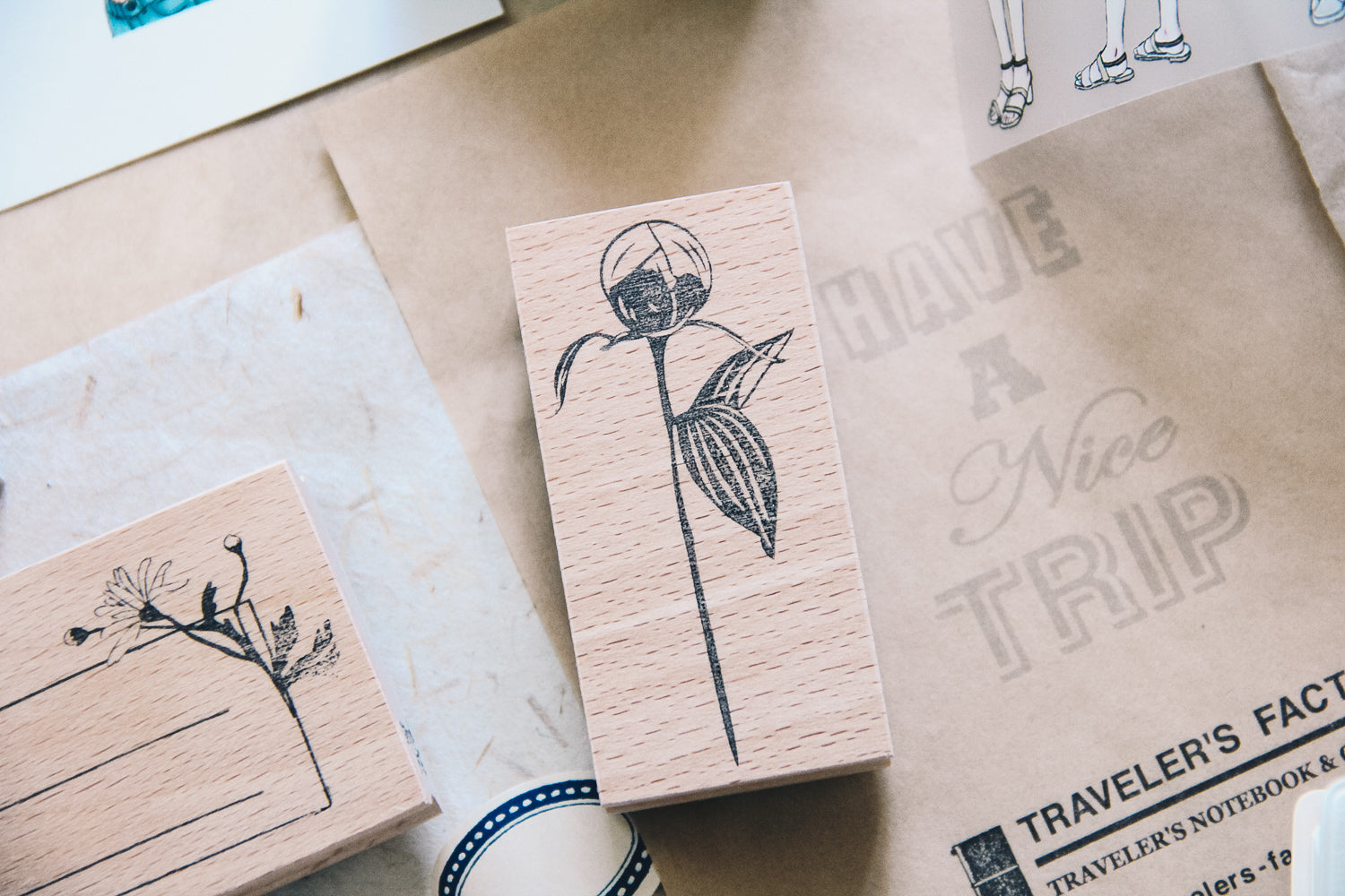 Stempel Jazz Peony Bud Rubber Stamp - Smidapaper Ikigai Shop