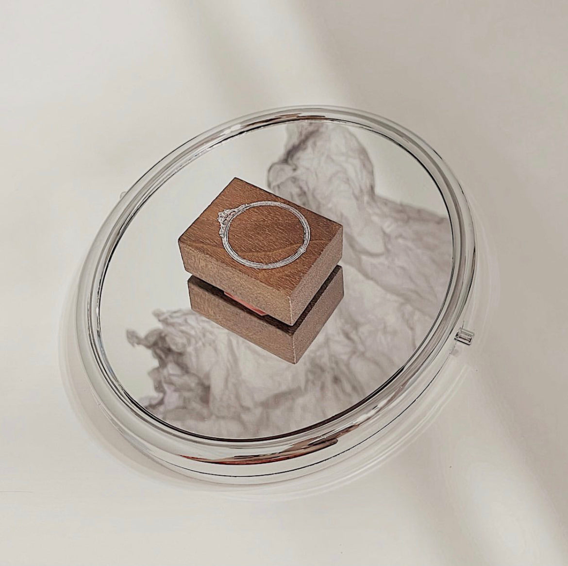 Jieyanow Mirror Mirror: 4/5 Round Mirror Rubber Stamp - Smidapaper Ikigai Shop