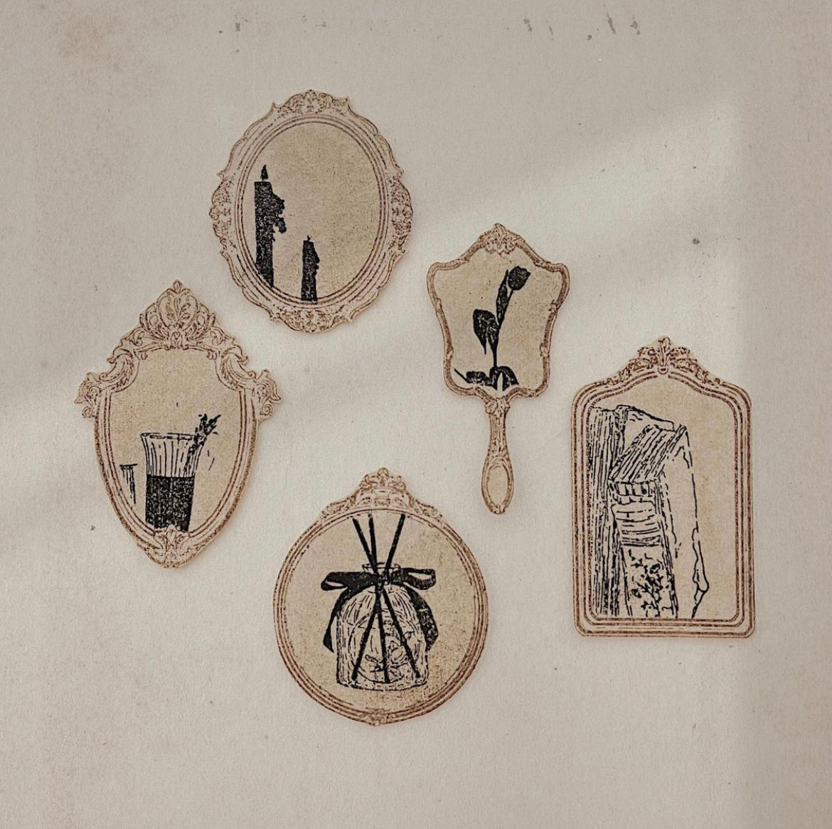 Jieyanow Mirror Mirror: 1/5 Badge Mirror Rubber Stamp - Smidapaper Ikigai Shop
