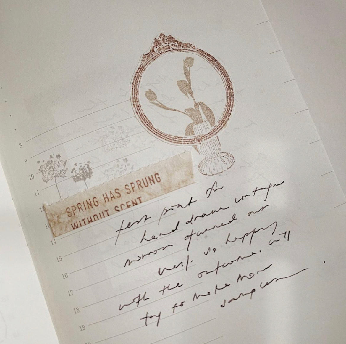 Jieyanow Mirror Mirror: 4/5 Round Mirror Rubber Stamp - Smidapaper Ikigai Shop