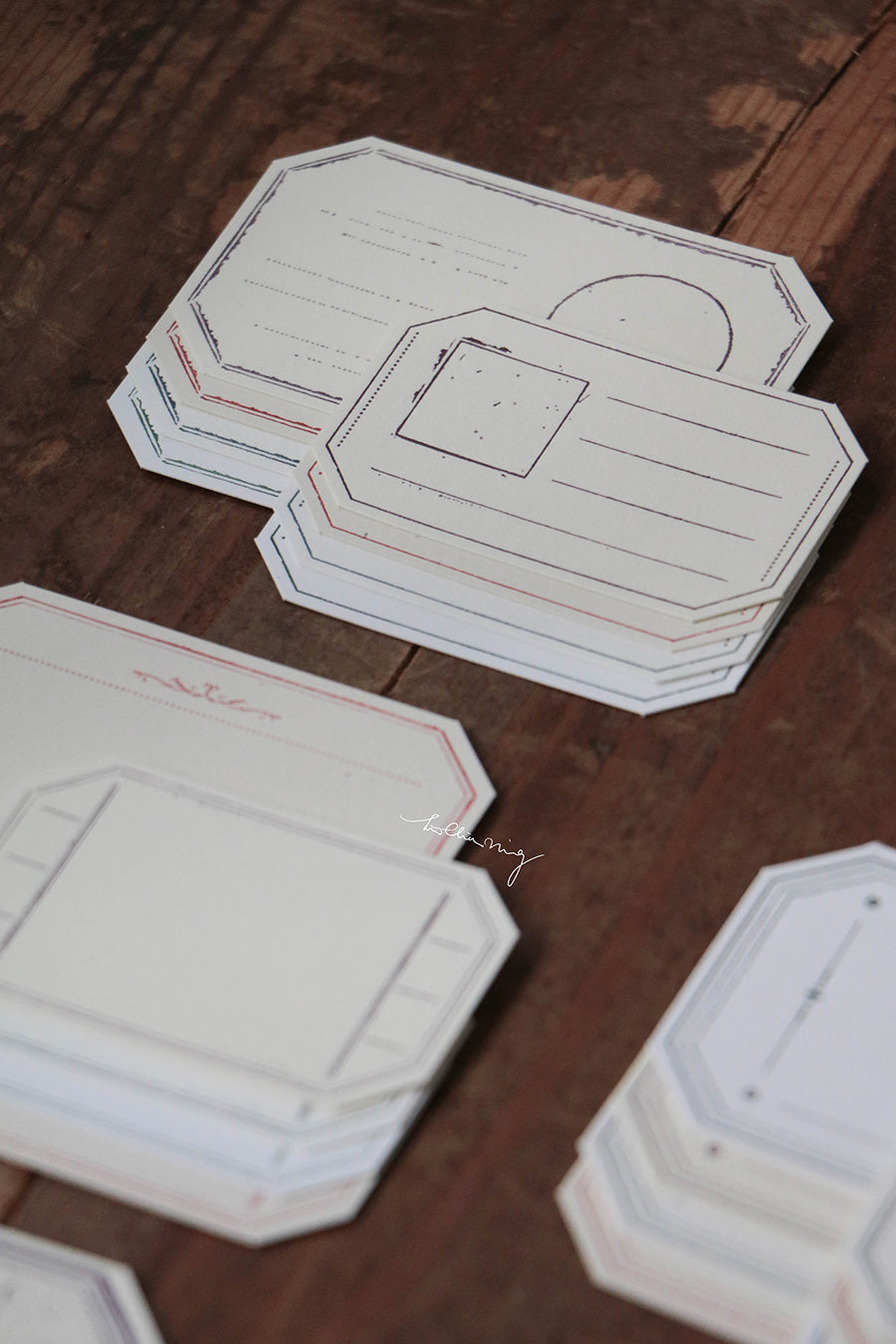 Letterpress Vintage Tag Set B (Labels) - Smidapaper Ikigai Shop