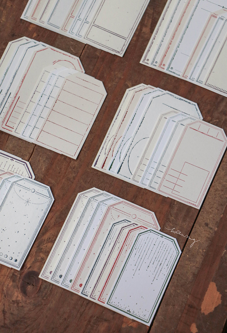 Letterpress Vintage Tag Set A (Tags) - Smidapaper Ikigai Shop