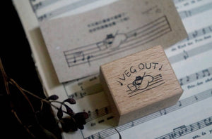 Yamadoro A Song of Life: Veg Out Rubber Stamp - Smidapaper Ikigai Shop