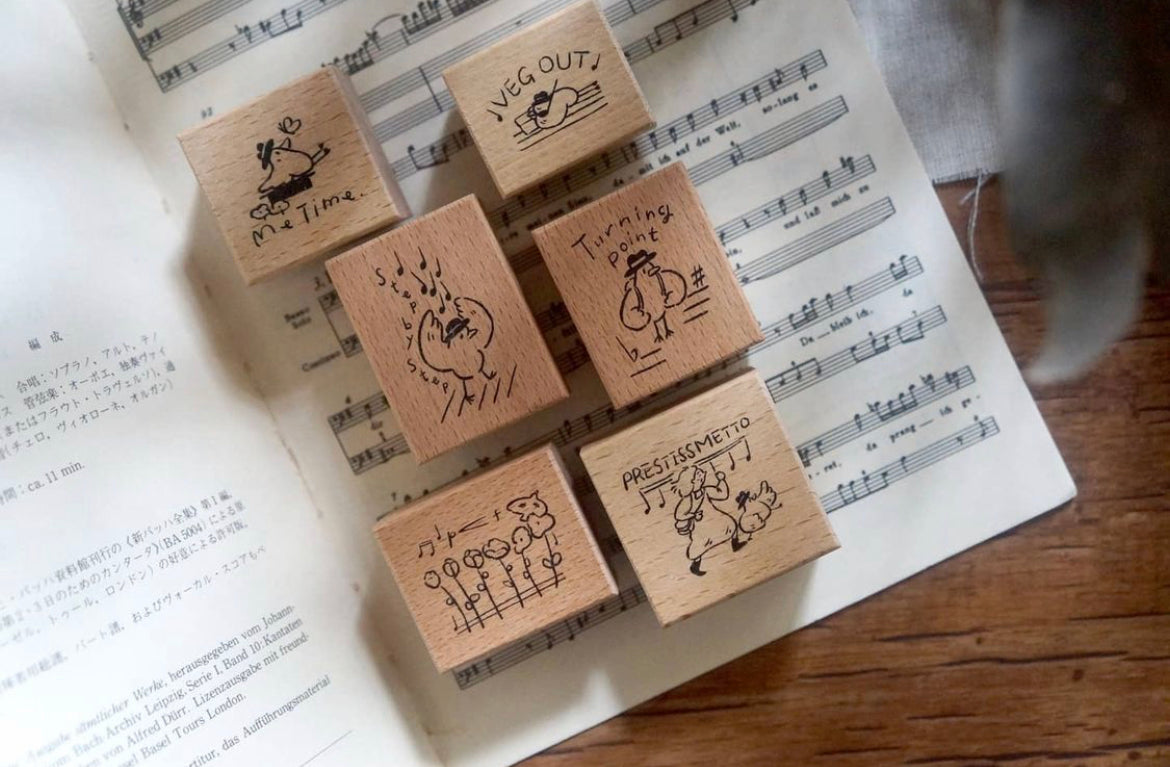 Yamadoro A Song of Life: p < f Rubber Stamp - Smidapaper Ikigai Shop