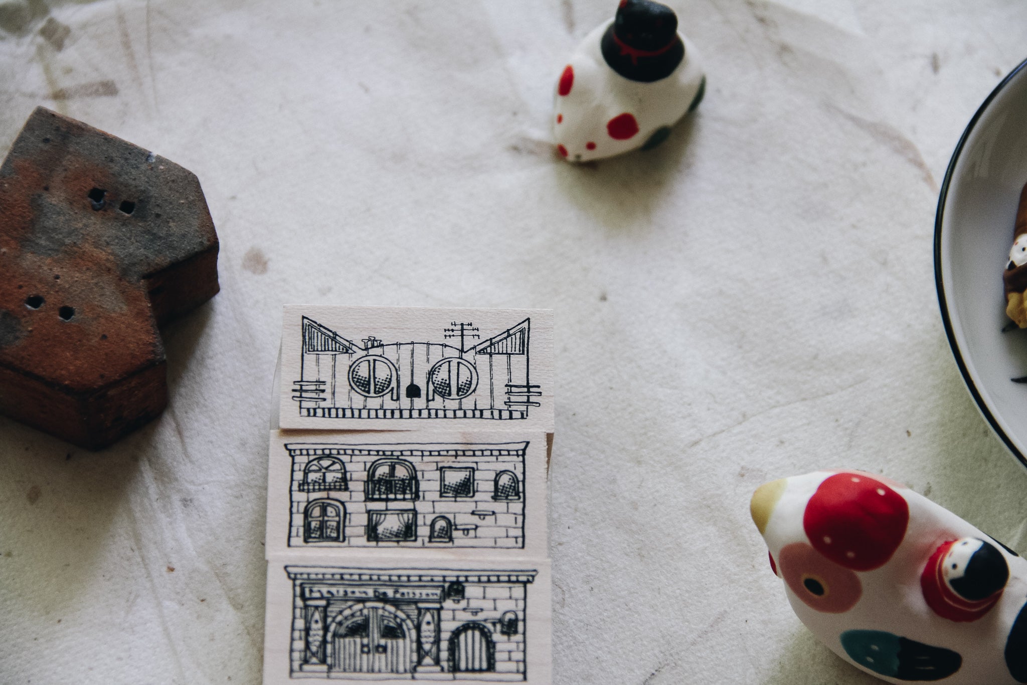 Cat City: Maison de Poisson Rubber Stamp (set of 3) - Smidapaper Ikigai Shop
