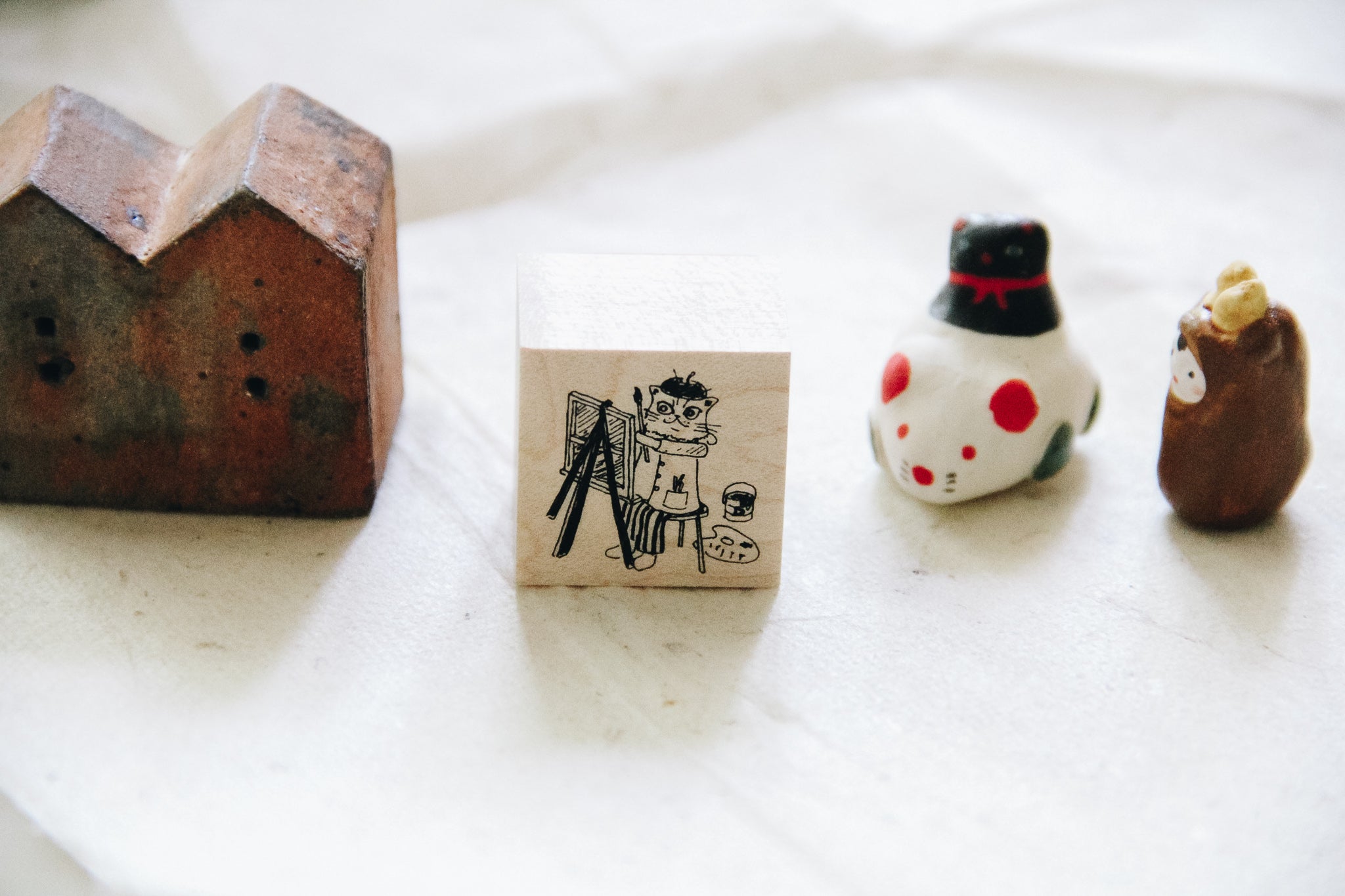 Cat City: Painter Dali Rubber Stamp - Smidapaper Ikigai Shop