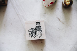Cat City: Café Peter Rubber Stamp - Smidapaper Ikigai Shop