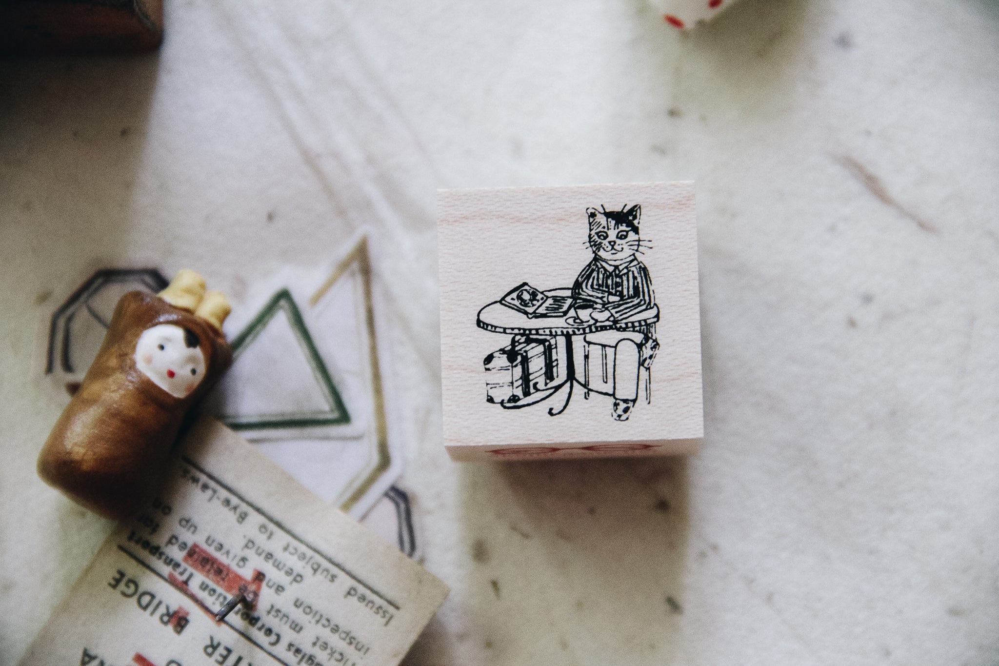 Cat City: Café Peter Rubber Stamp - Smidapaper Ikigai Shop