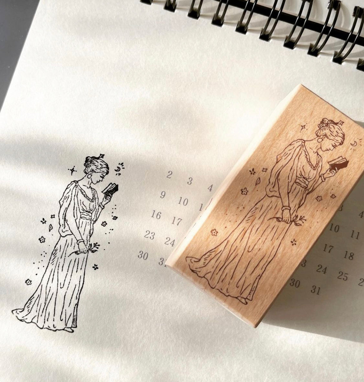 Pion Goddess of Stationery Rubber Stamp Set (set of 2) - Smidapaper Ikigai Shop
