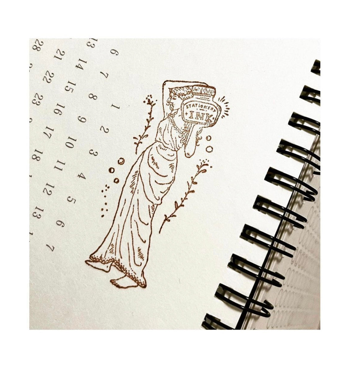 Pion Goddess of Stationery Rubber Stamp Set (set of 2) - Smidapaper Ikigai Shop