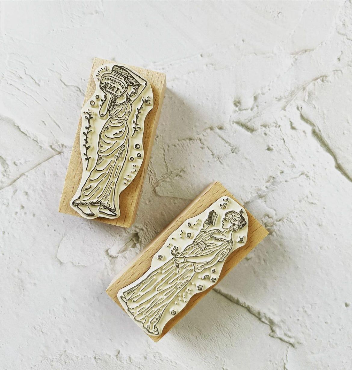 Pion Goddess of Stationery Rubber Stamp Set (set of 2) - Smidapaper Ikigai Shop
