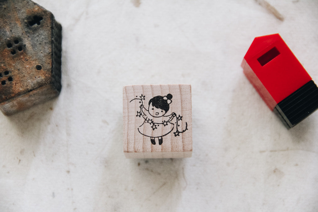 msbulat Starry Girl Rubber Stamp - Smidapaper Ikigai Shop