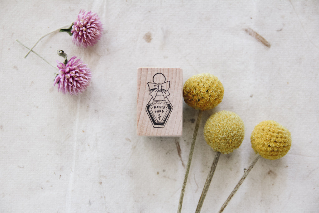 msbulat Happy Vibes Potion Rubber Stamp - Smidapaper Ikigai Shop