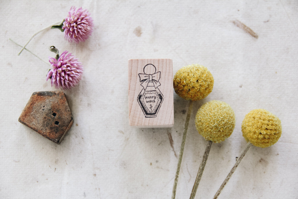 msbulat Happy Vibes Potion Rubber Stamp - Smidapaper Ikigai Shop