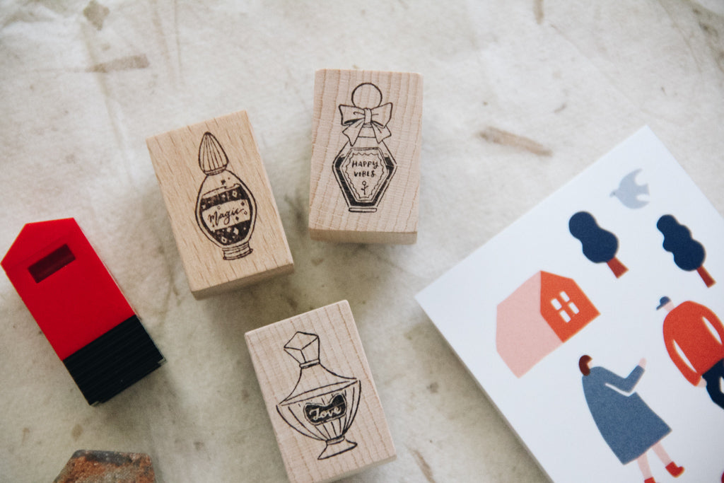 msbulat Happy Vibes Potion Rubber Stamp - Smidapaper Ikigai Shop