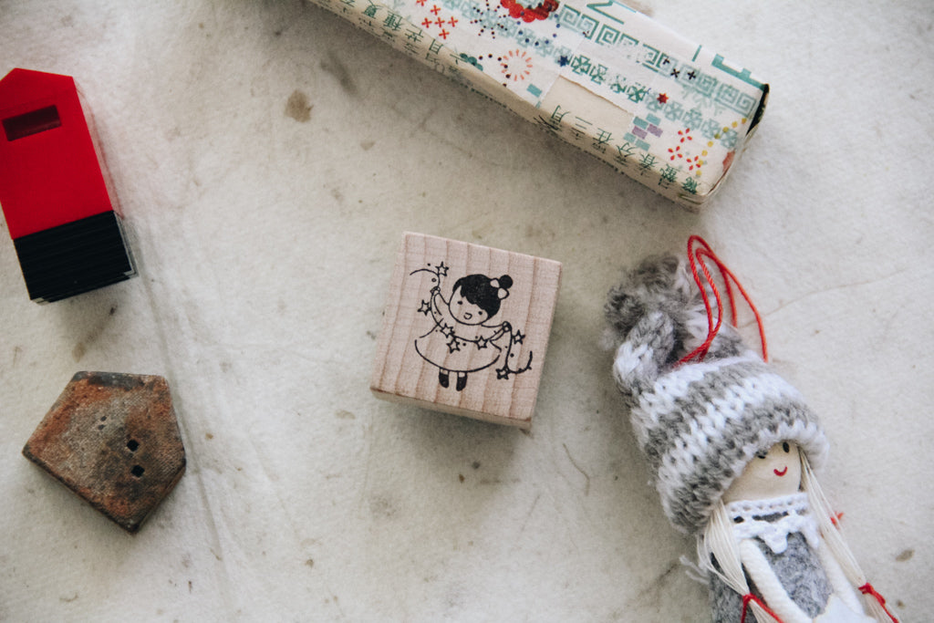msbulat Starry Girl Rubber Stamp - Smidapaper Ikigai Shop
