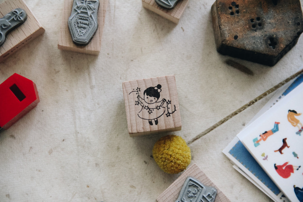 msbulat Starry Girl Rubber Stamp - Smidapaper Ikigai Shop