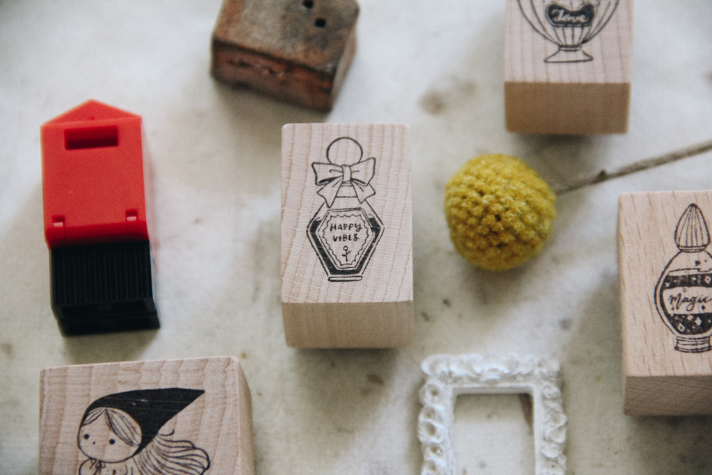 msbulat Happy Vibes Potion Rubber Stamp - Smidapaper Ikigai Shop