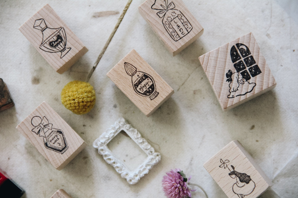 msbulat Moon Through the Window Rubber Stamp - Smidapaper Ikigai Shop