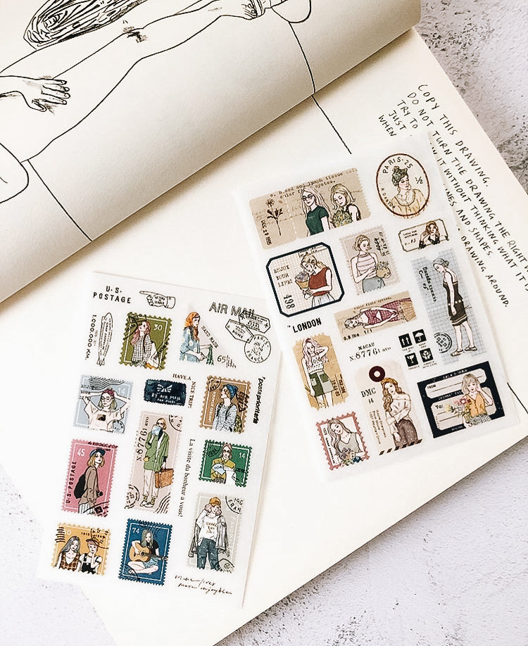 Pion Girl Tickets Transfer Sticker (Pack of 2) - Smidapaper Ikigai Shop