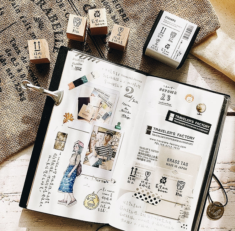 Pion Warning Symbols Rubber Stamp (set of 4) - Smidapaper Ikigai Shop