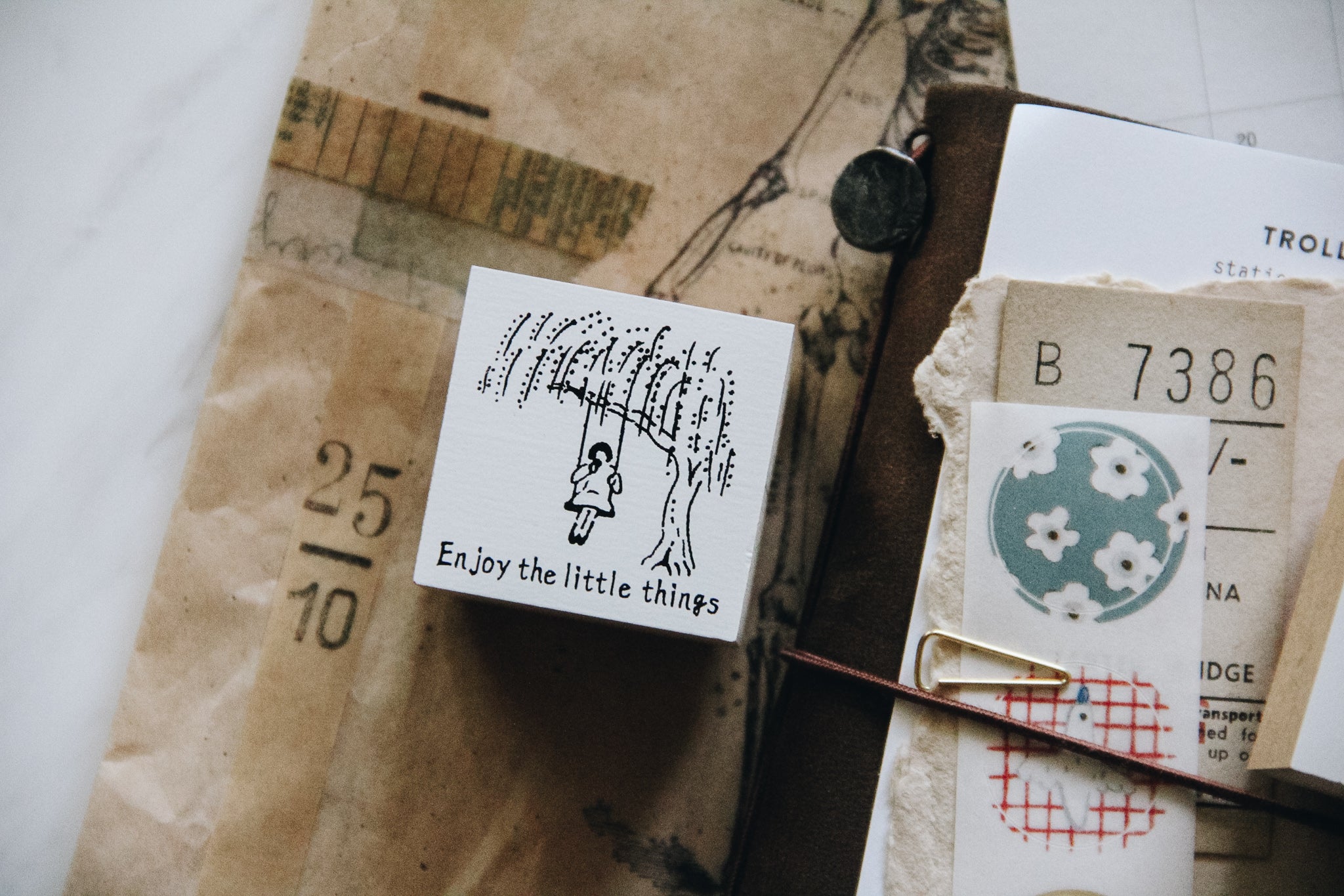Nico Neco Enjoy the Little Things Rubber Stamp - Smidapaper Ikigai Shop