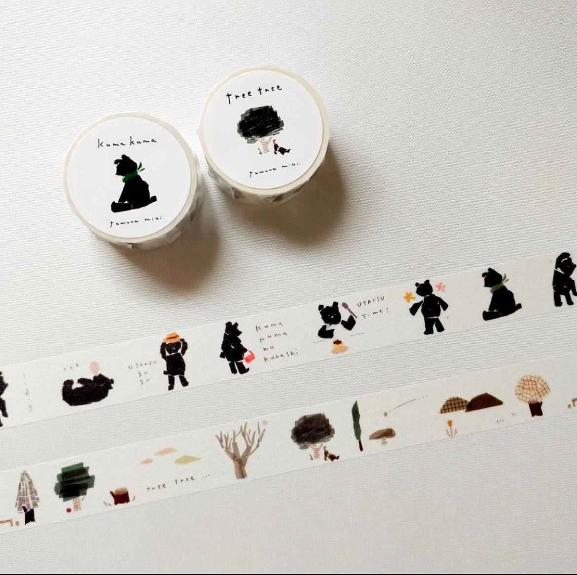 Miki Tamura Washi Tape: Kuma Kuma - Smidapaper Ikigai Shop