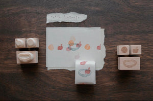 bighands Rubber Stamp- Fruit Bowl: Apple & Orange (set of 3)