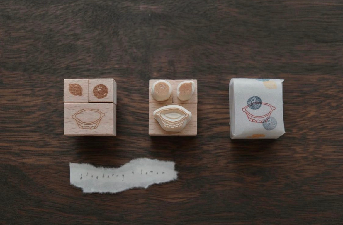 bighands Rubber Stamp- Fruit Bowl: Blueberry & Lemon (set of 3)