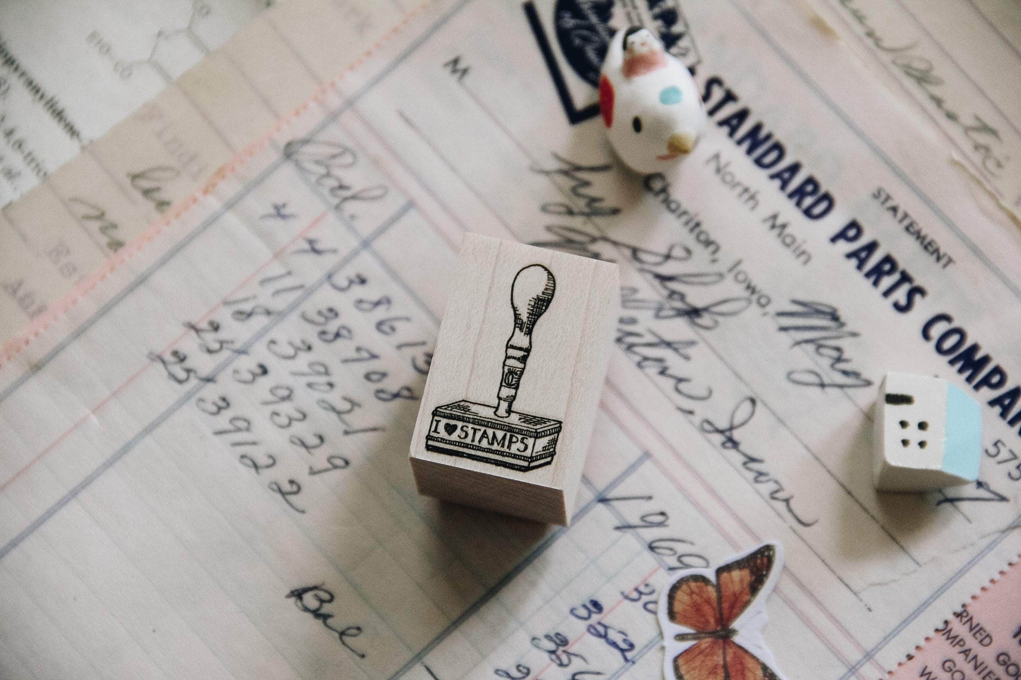 Chat Noir Papeterie: I Love Stamps Rubber Stamp - Smidapaper Ikigai Shop