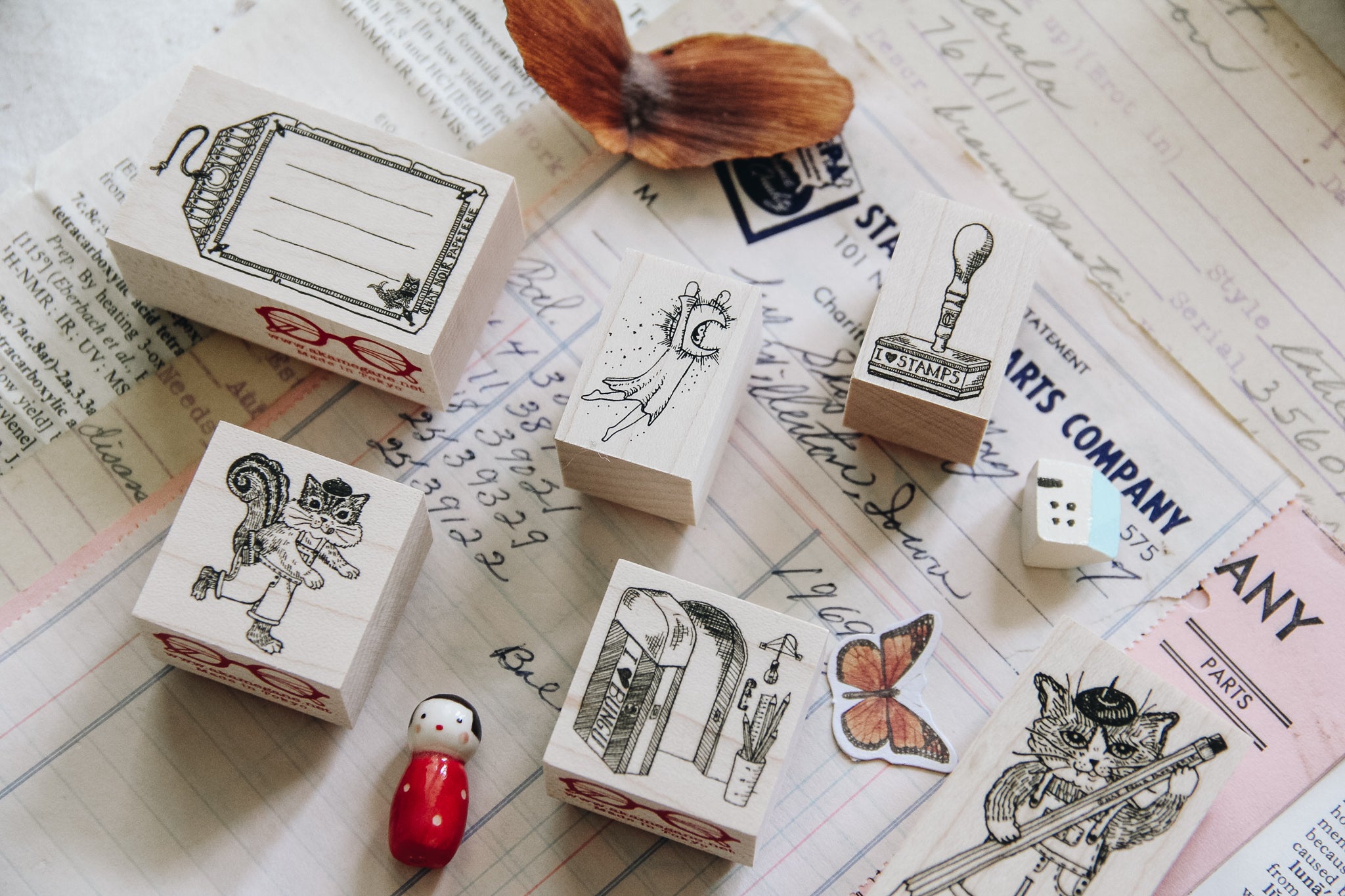 Chat Noir Papeterie: I Love Stamps Rubber Stamp - Smidapaper Ikigai Shop