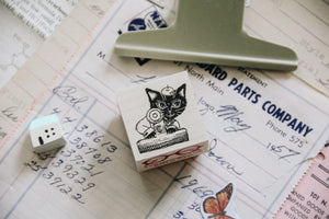 Chat Noir Papeterie: Max the Black Cat Rubber Stamp - Smidapaper Ikigai Shop