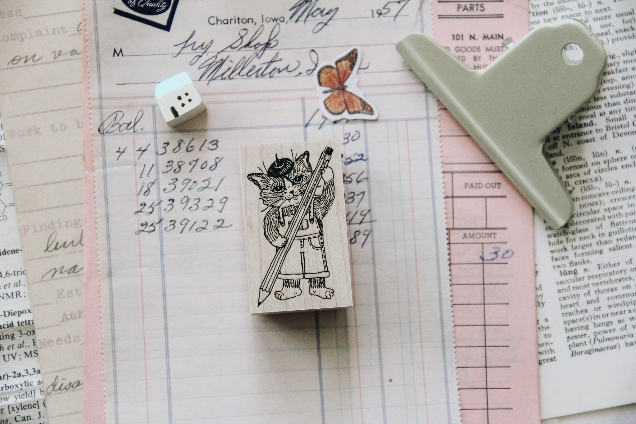 Chat Noir Papeterie: Drawing Nicholas Rubber Stamp - Smidapaper Ikigai Shop