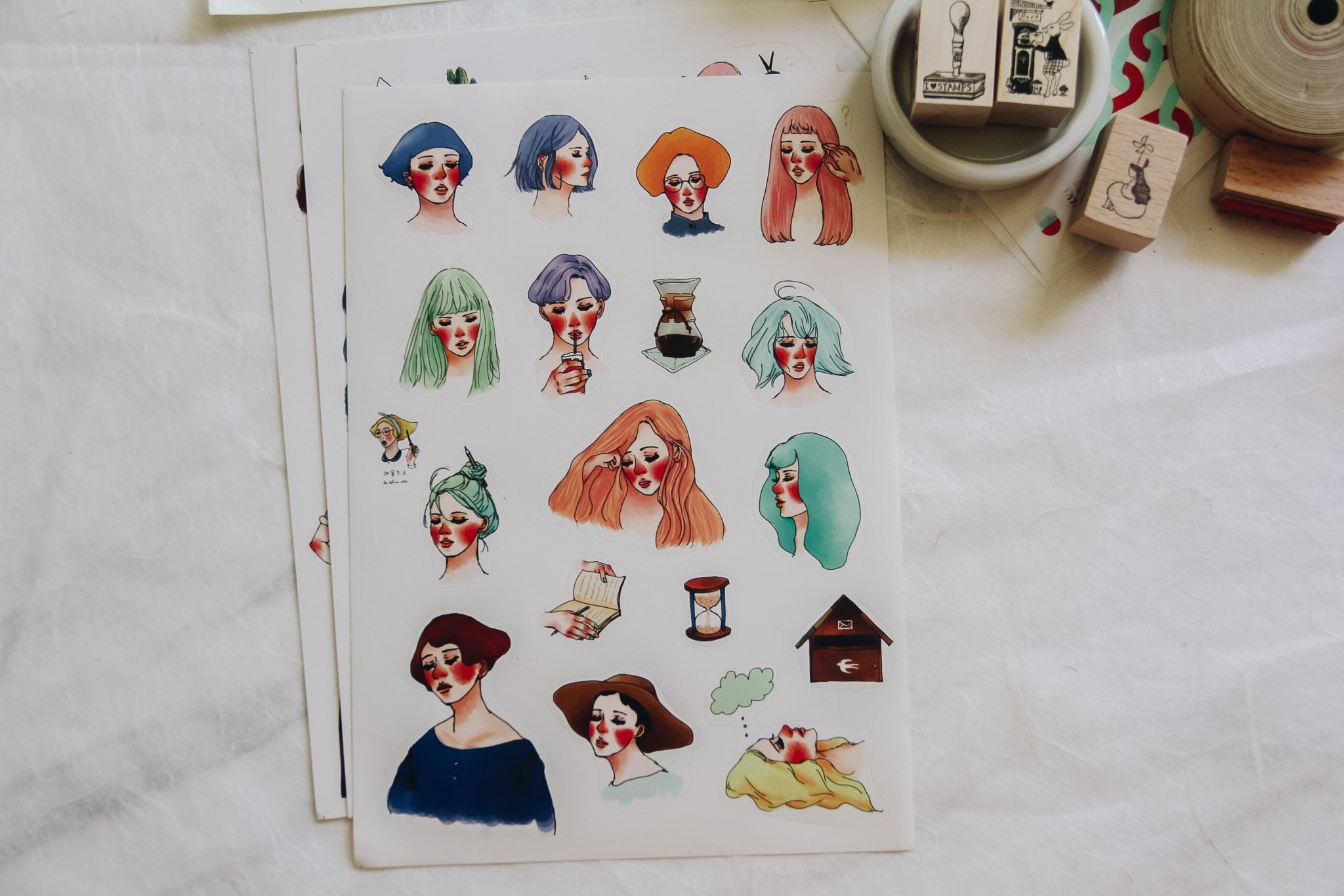La Dolce Vita Summer Girl Sticker Sheet - Smidapaper Ikigai Shop