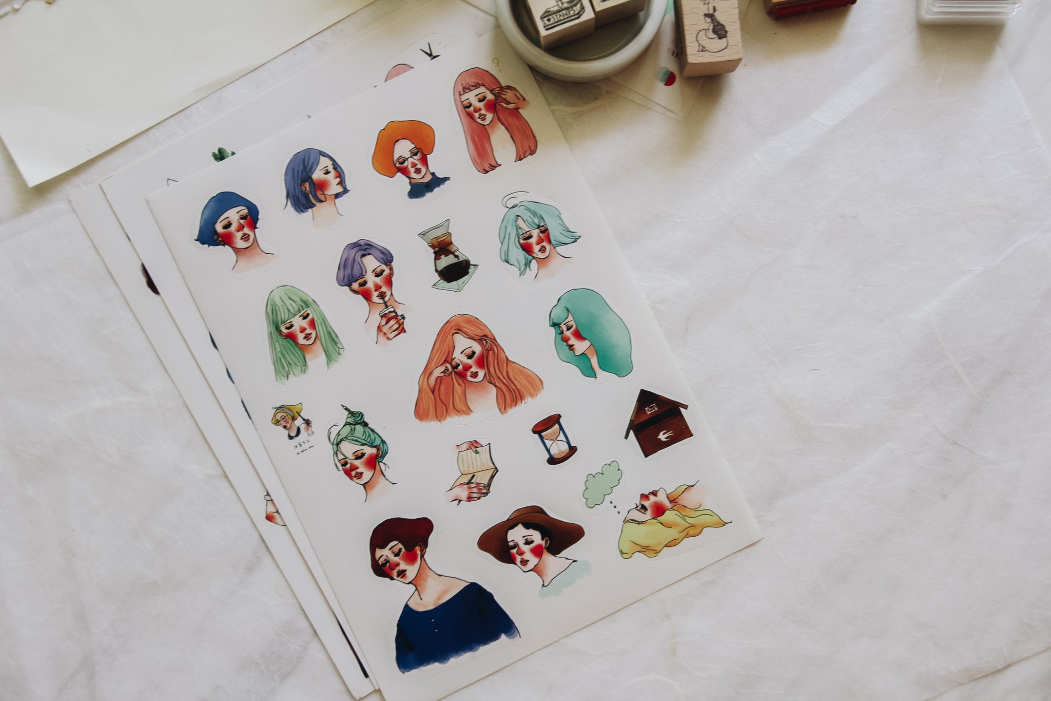 La Dolce Vita Summer Girl Sticker Sheet - Smidapaper Ikigai Shop