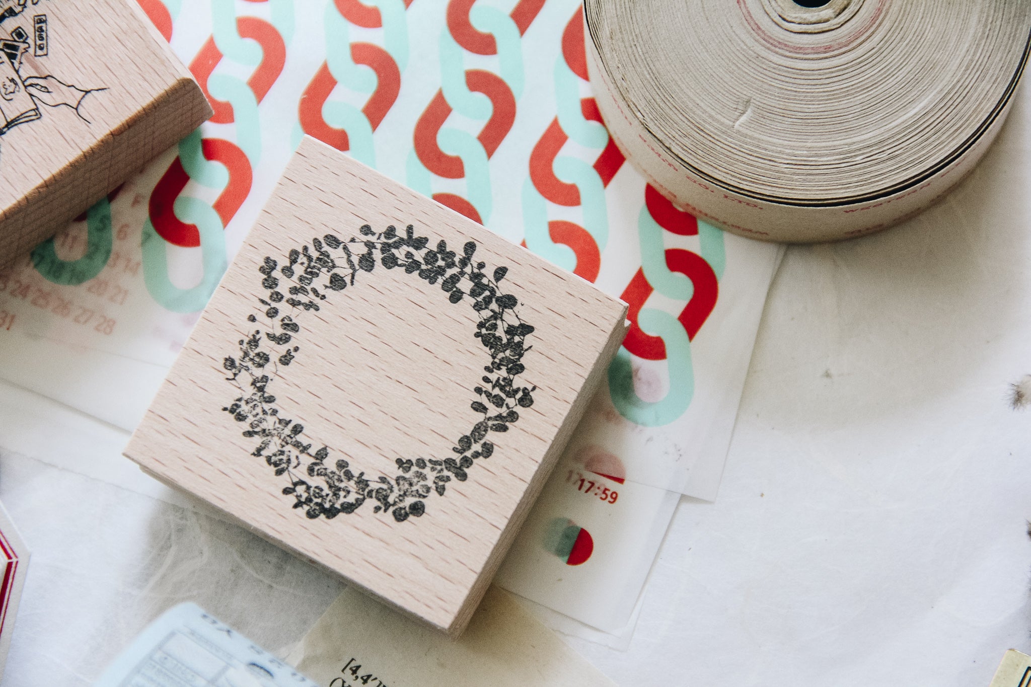 Stempel Jazz Eucalyptus II Wreath Rubber Stamp - Smidapaper Ikigai Shop