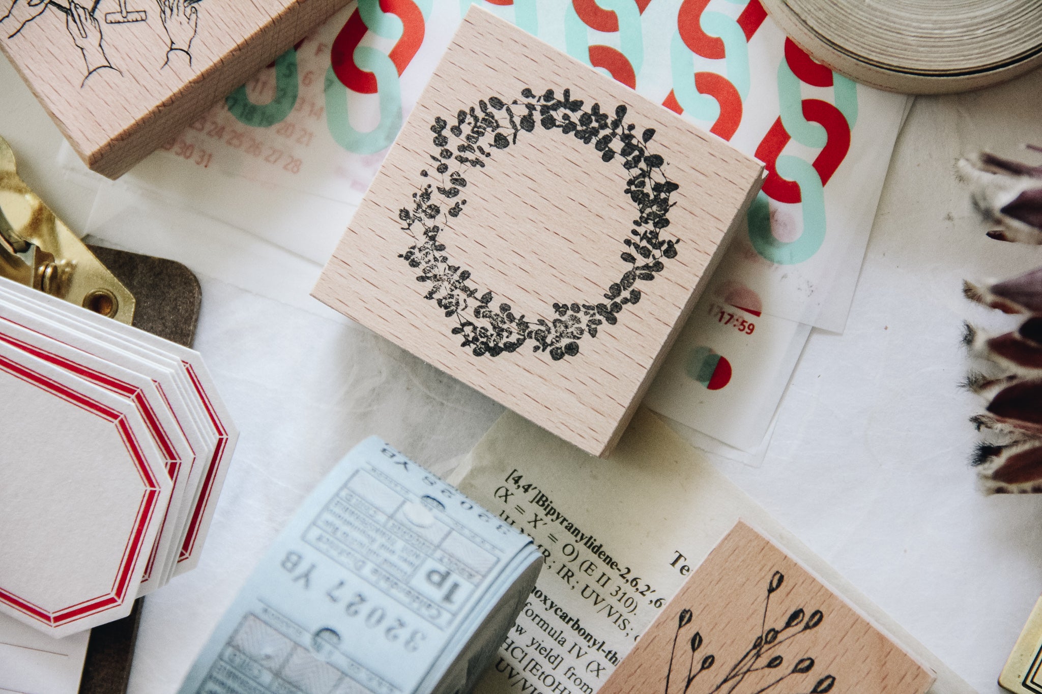 Stempel Jazz Eucalyptus II Wreath Rubber Stamp - Smidapaper Ikigai Shop