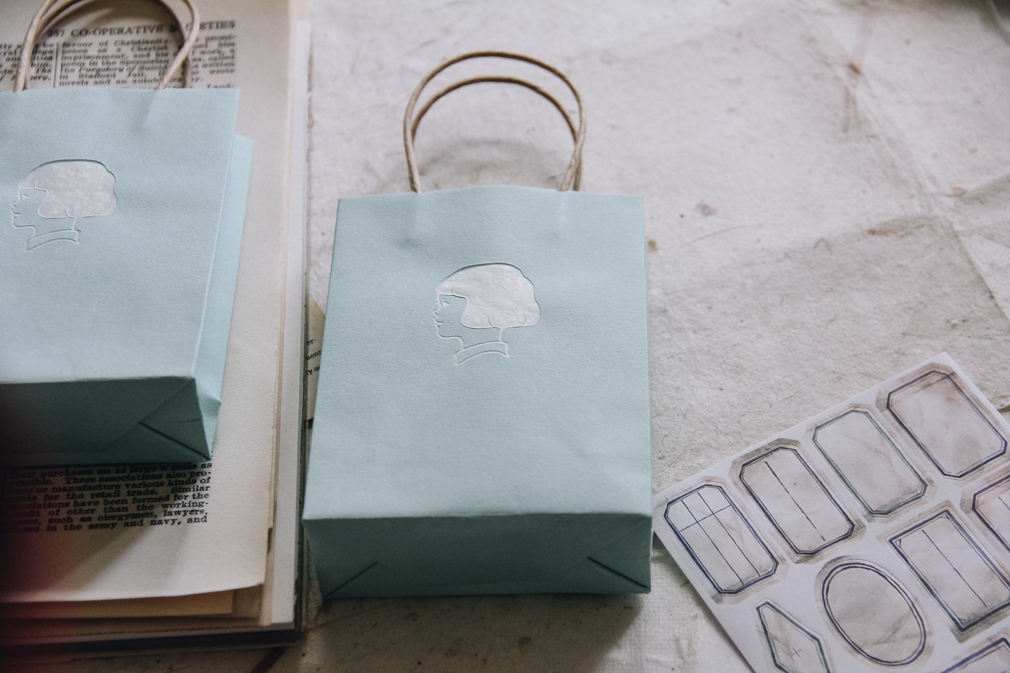 Masco Eri Teal Gift Bag (pack of 2) - Smidapaper Ikigai Shop