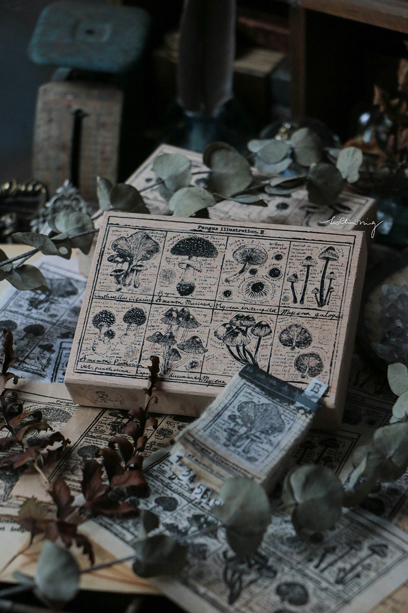 Fungus Notecard Rubber Stamp II - Smidapaper Ikigai Shop