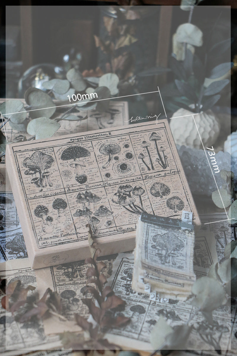 Fungus Notecard Rubber Stamp II - Smidapaper Ikigai Shop
