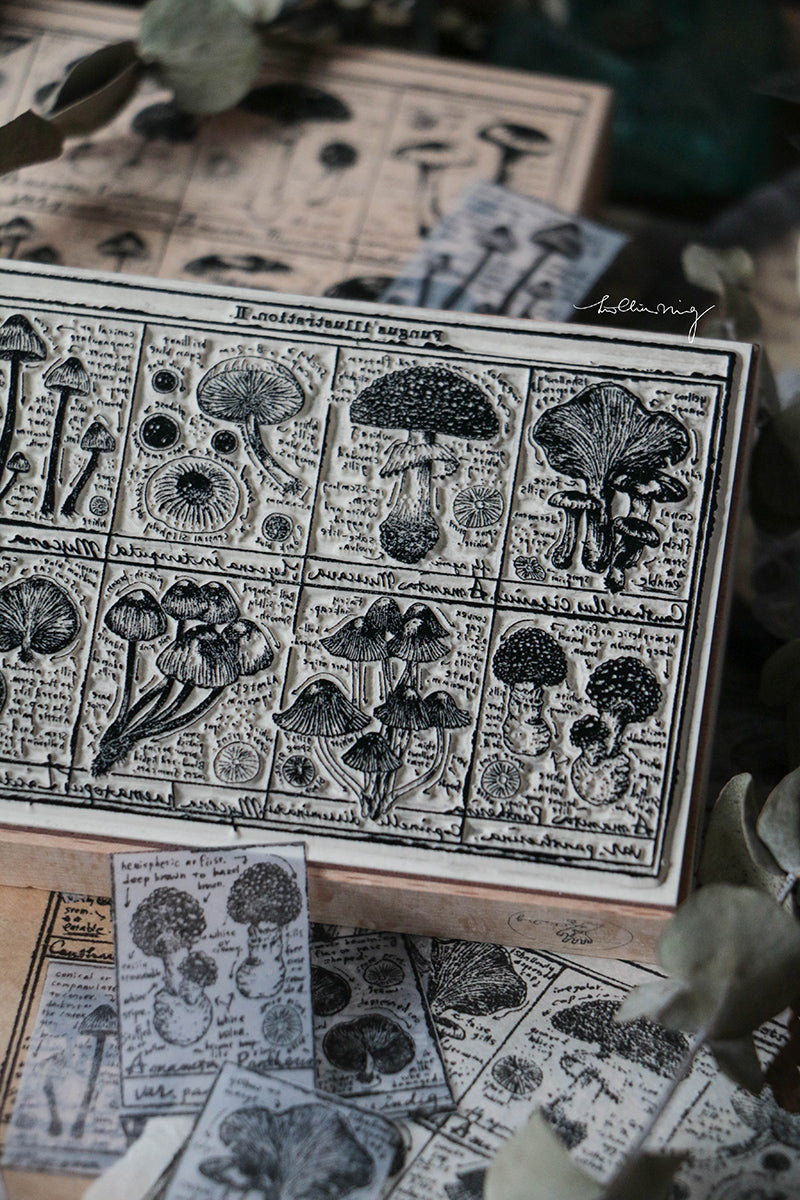 Fungus Notecard Rubber Stamp II - Smidapaper Ikigai Shop