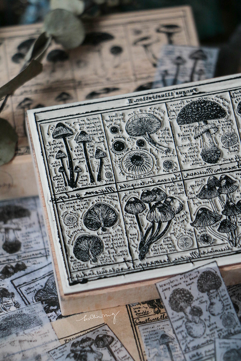 Fungus Notecard Rubber Stamp II - Smidapaper Ikigai Shop