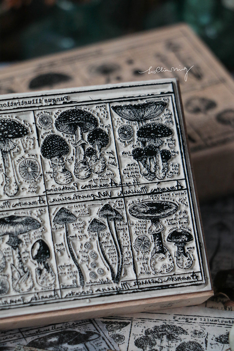 Fungus Notecard Rubber Stamp I - Smidapaper Ikigai Shop