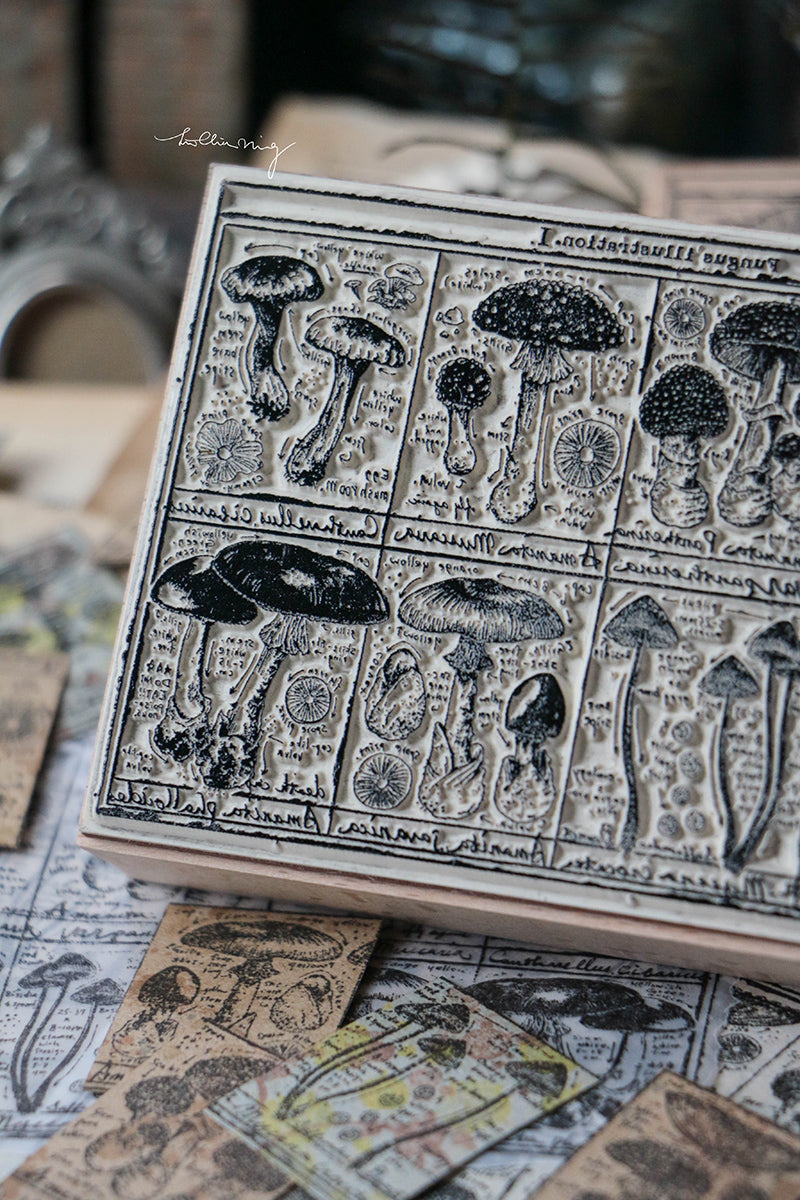 Fungus Notecard Rubber Stamp I - Smidapaper Ikigai Shop
