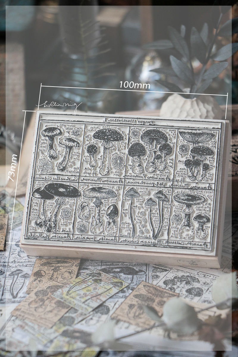 Fungus Notecard Rubber Stamp I - Smidapaper Ikigai Shop