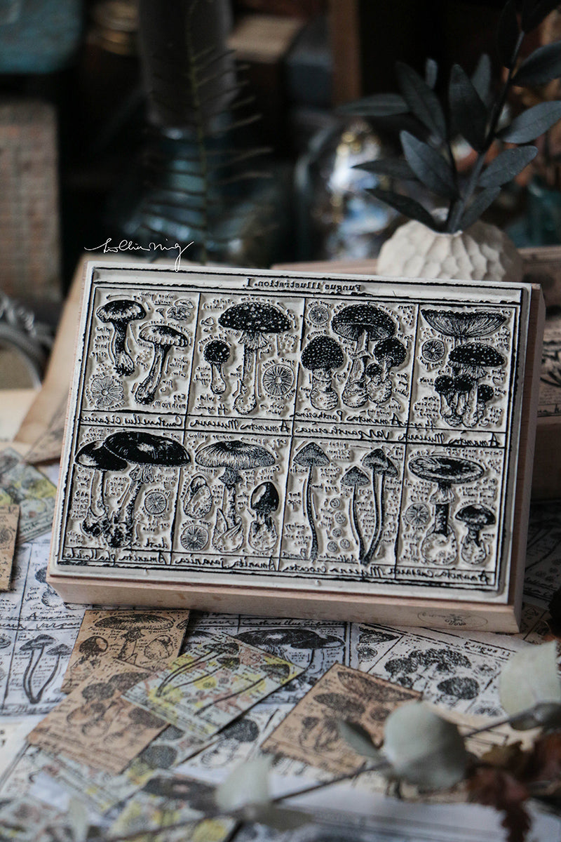 Fungus Notecard Rubber Stamp I - Smidapaper Ikigai Shop