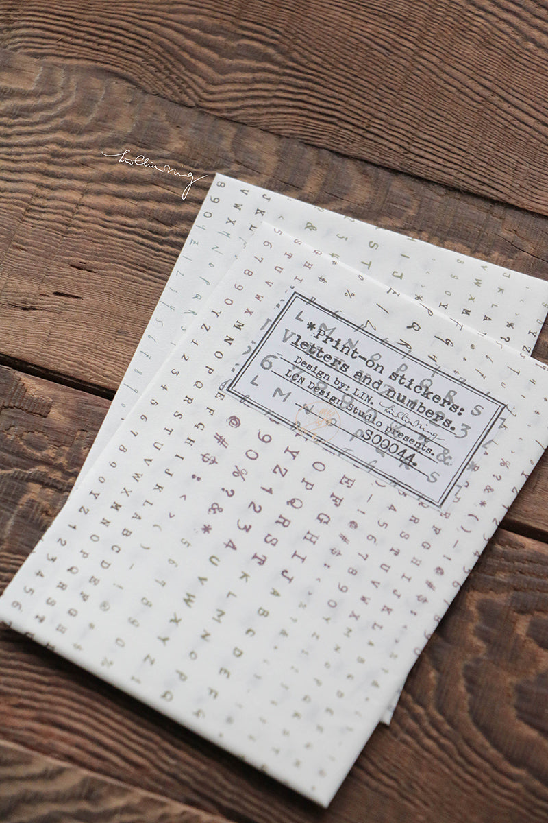 Print-On Stickers: Letters and Numbers - Smidapaper Ikigai Shop