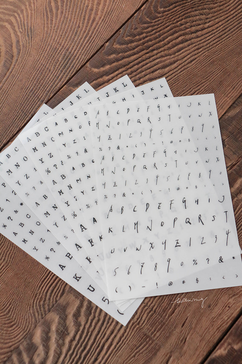 Print-On Stickers: Letters and Numbers - Smidapaper Ikigai Shop