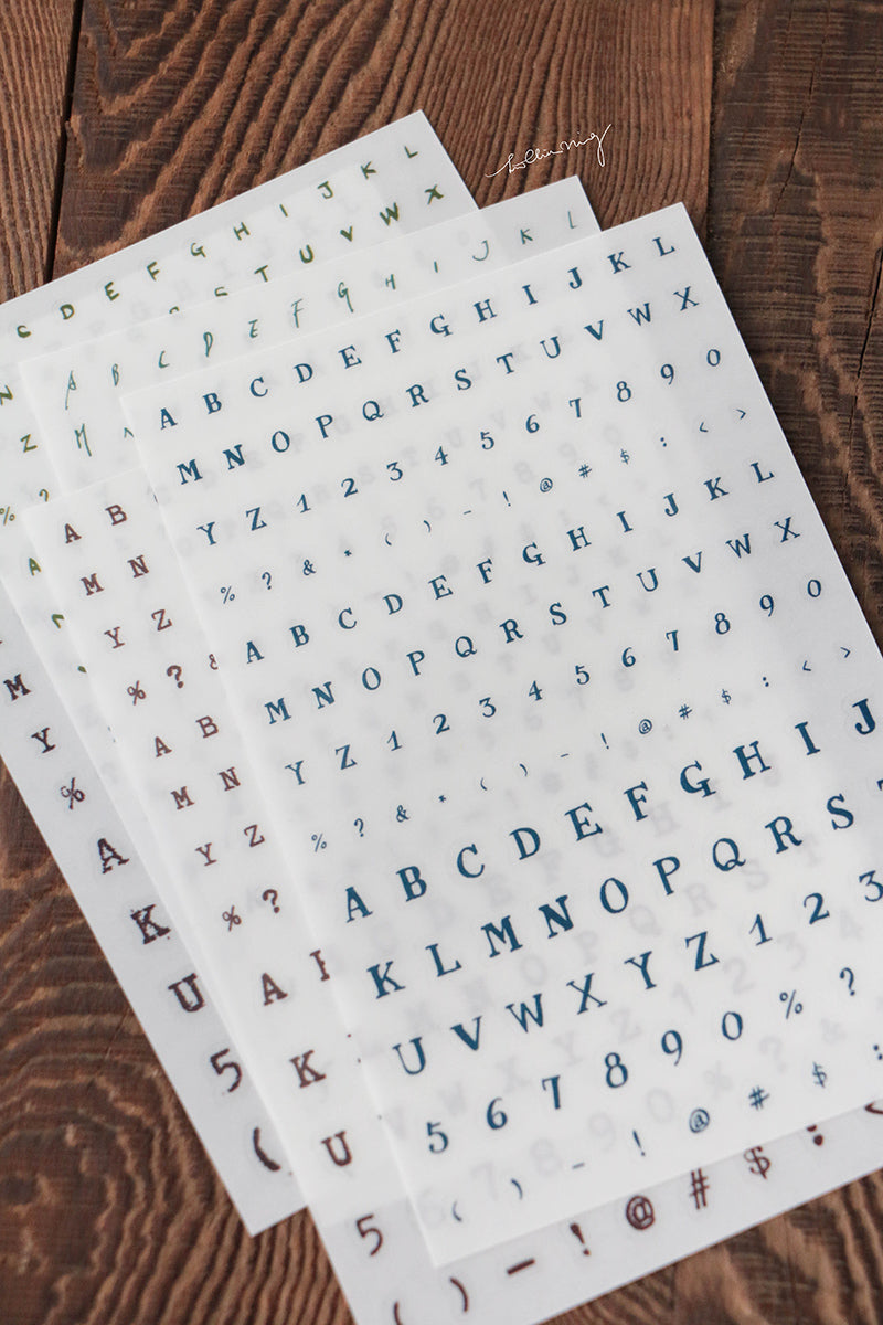 Print-On Stickers: Letters and Numbers - Smidapaper Ikigai Shop