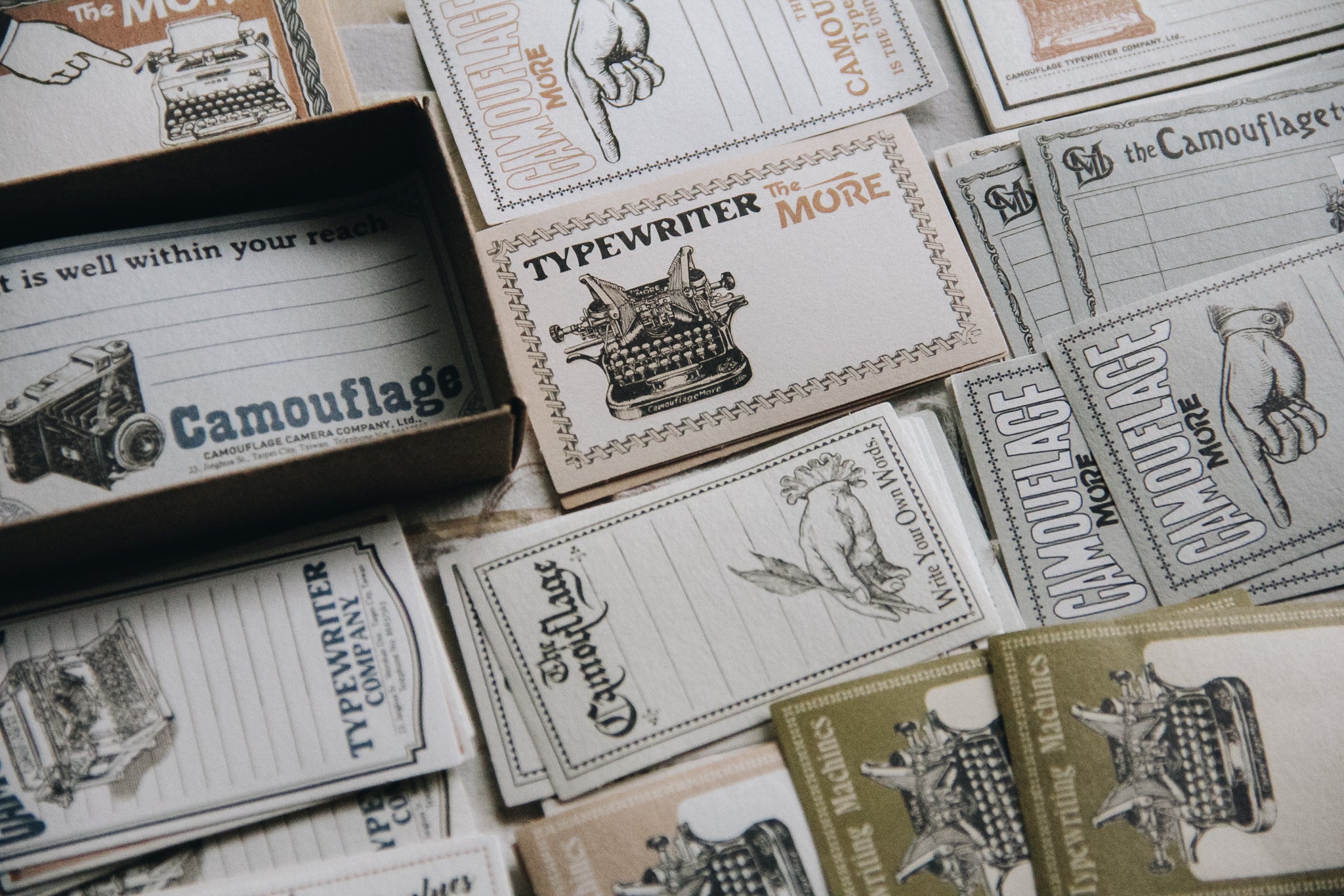 Gummed Label Set: Old Style Company Blank Notes (Orange Box) - Smidapaper Ikigai Shop